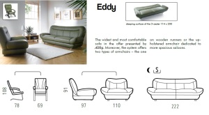 Canapele extensibile din piele cu fotolii - Eddy.