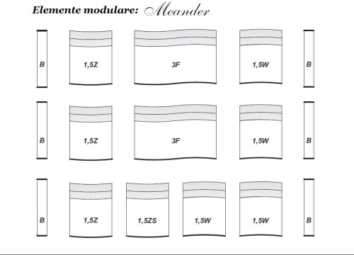 Elemente modulare din piele - detalii - Meander.